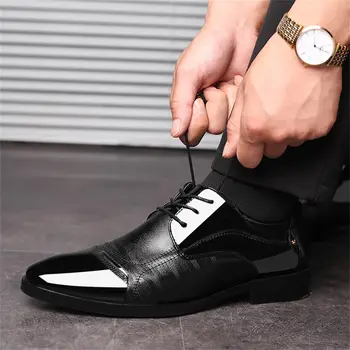 Men's Dress Shoes Business Oxfords Patent Leather Dress Shoes Classic Loafers Formal Derby Shoes For Men 2