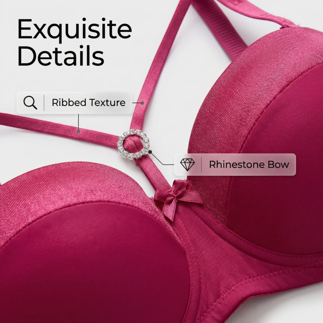 YC511C Comfortable and breathable C-cup bra underwire push-up Sexy women's underwear embroidery bra 3