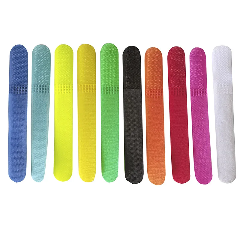 100 stücke angepasst ihr logo nylon reverse schnalle hakens ch laufe band kabelbinder gurte klebrige linie finishing dir 100 stücke – Detail 4