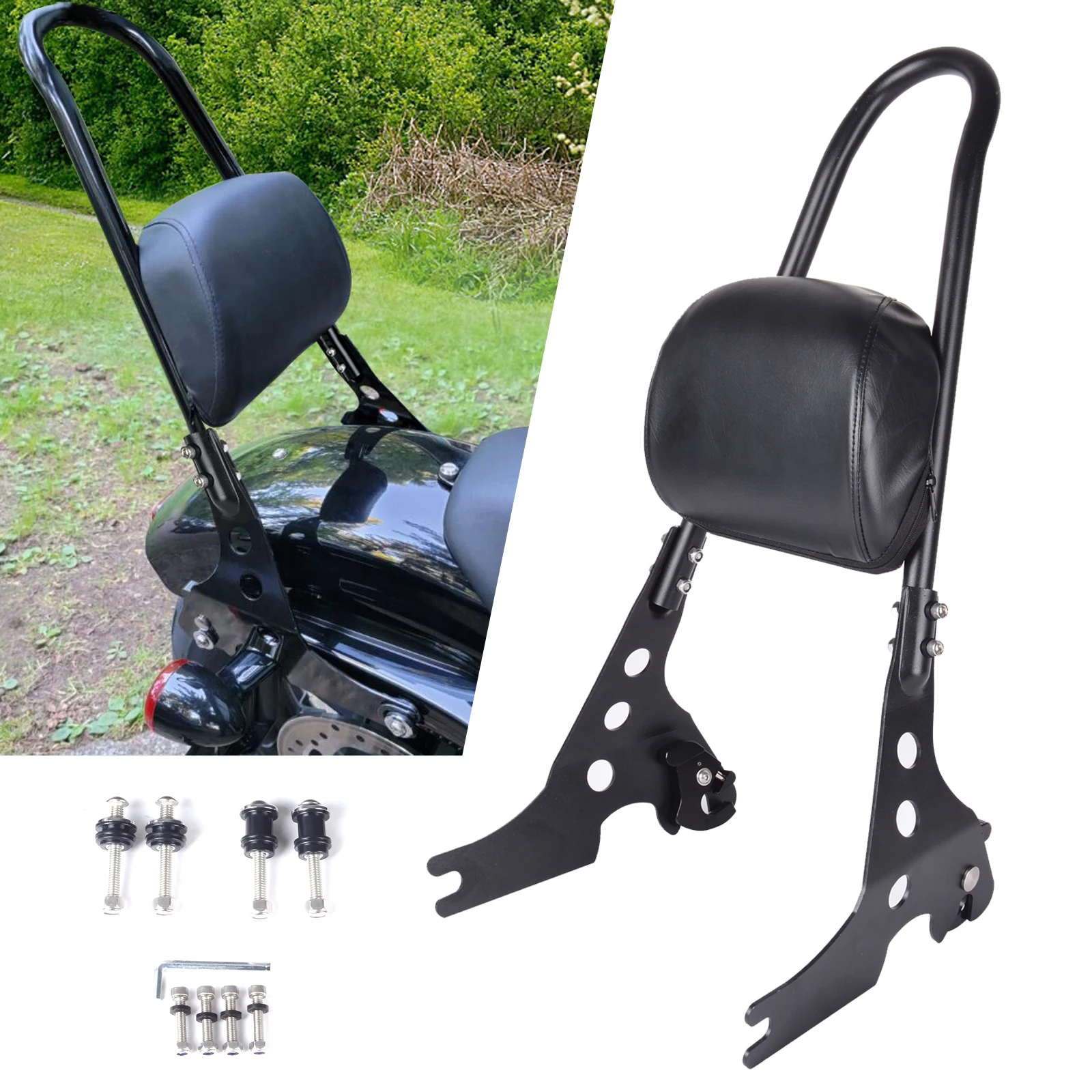 

Motorcycle Detachable Rear Passenger Sissy Bar Upright Backrest W/Cushion Pad for Harley Sportster XL 883 1200 2004-Up Parts