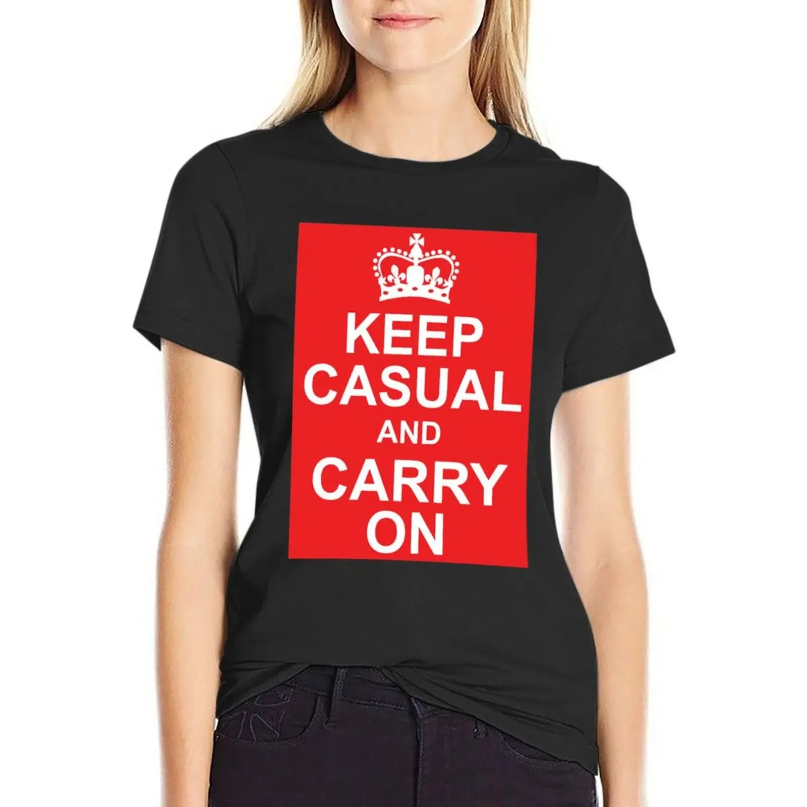 

A Casual iconic Keep Calm inspired design T-shirt graphics cute clothes Blouse Woman T-shirts