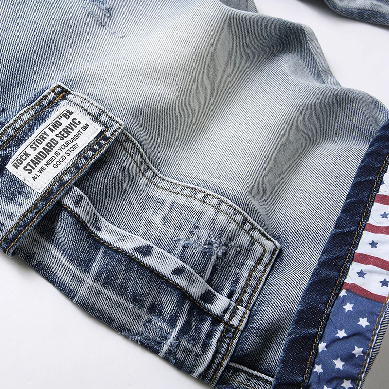 Men Jeans Denim Shorts Summer Jeans Shorts Summer Men&rsquo;s Short Jeans Cotton Bermuda Shorts Streetwear Breathable Casual
