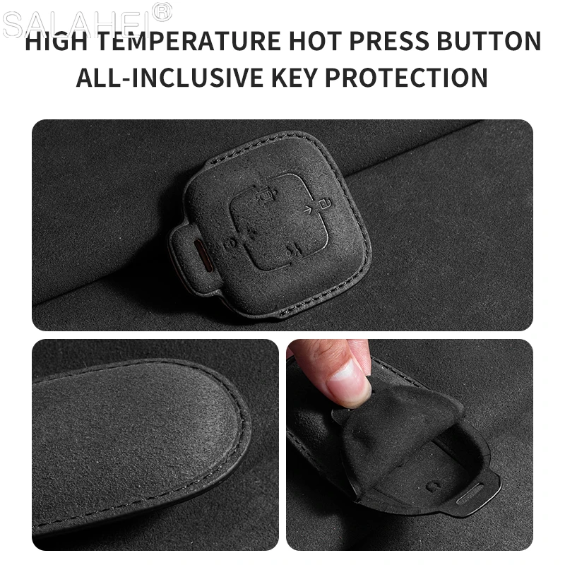 Suede Car Smart Remote Key Case Cover Key Bag Shell Holder Protector Fob For Zeekr 001 ZEEKR X Auto Interior Accessory