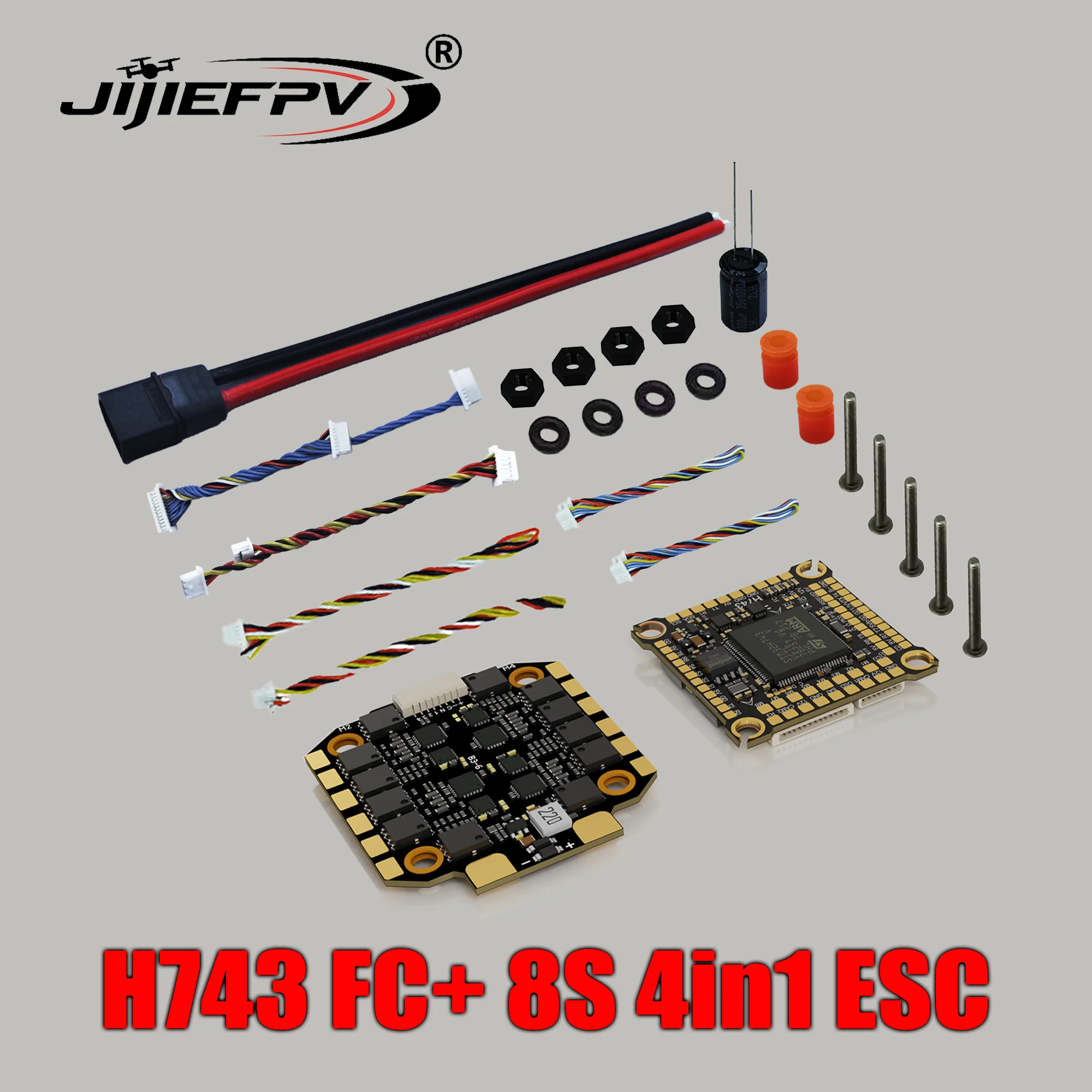 JIJIEFPV H743 70A 3-8S 30.5X30.5mm Stack ( H743 Flight Controller+Bluejay 70A 4in1 ESC) For FPV Freestyle Drones Parts
