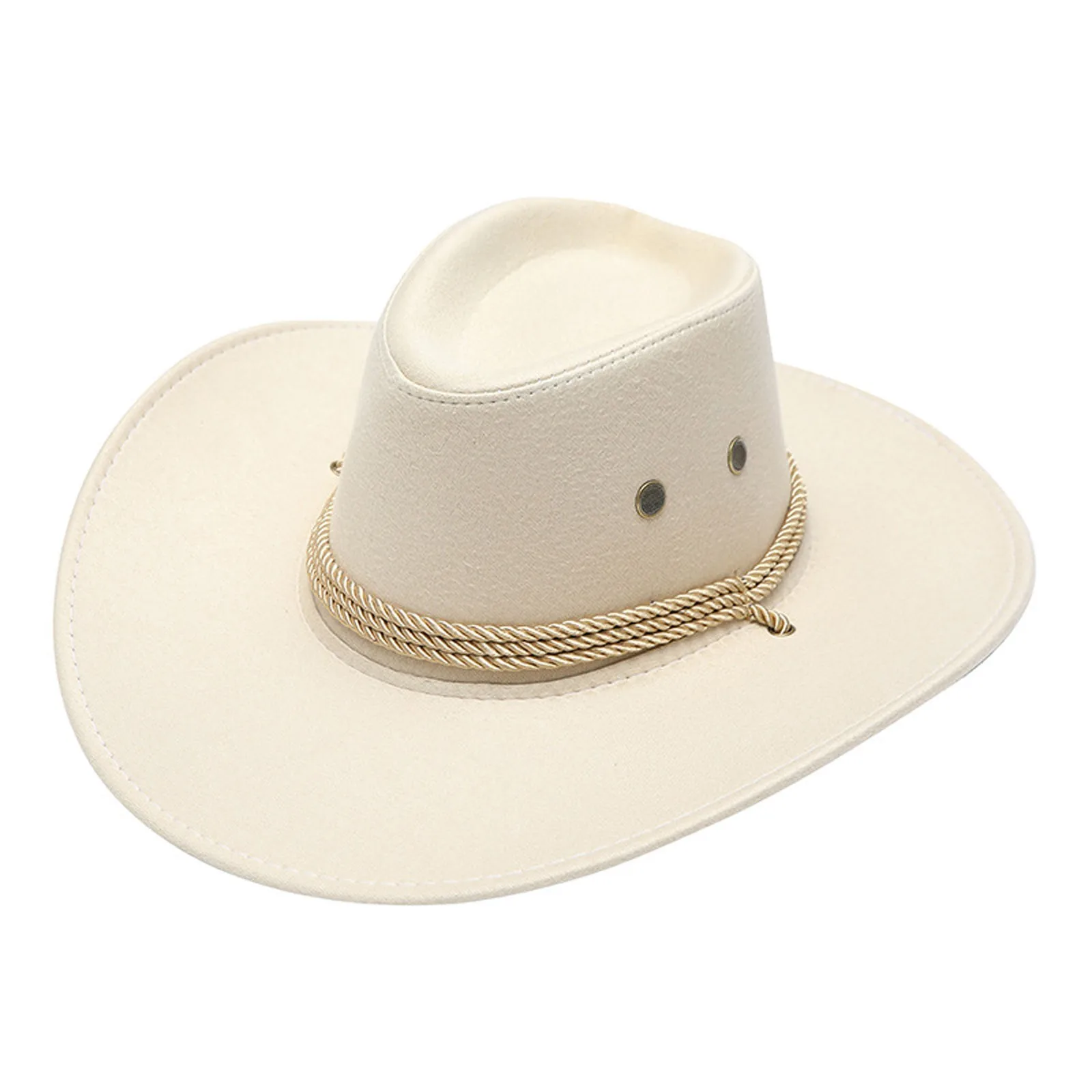Cowboy Hats Cowgirl Hats Men Women Summer Sun Hat Solid Color Cool Western Cowboy Hat Plain Solid Color Peaked Cap Large Western Rope Knight Cowboy