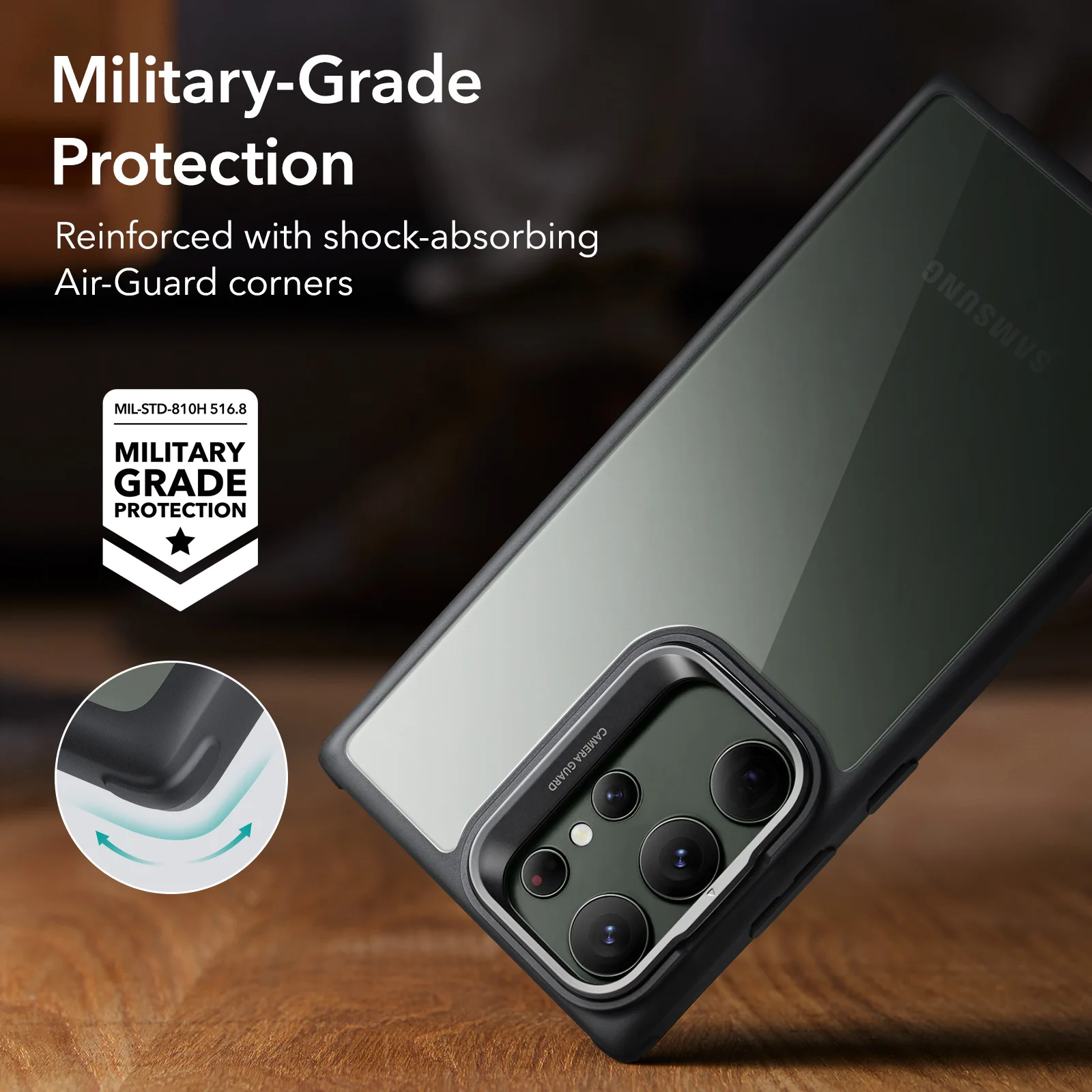 ESR for Samsung Galaxy S23 Ultra Case for Galaxy S23 Ultra Classic Hybrid Cover With Camera Guard Kickstand Protective Case