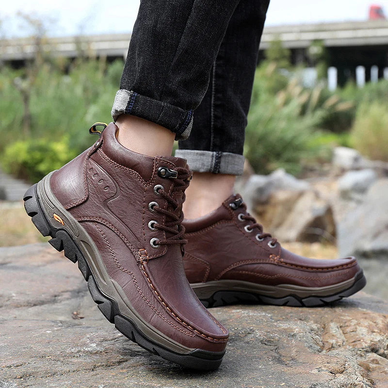 Luxuriöse Herren Motorradstiefel Aus Leder Mit Winterfutter_voghion.com