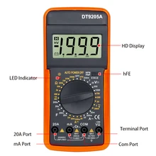 MY9205A Digital Multimeter Tester Manual Range Voltage Meter True RMS Transistor Tester Electrician Tool Measuring Instruments