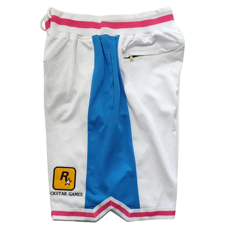 Basketball shorts GTA VICE Zipper Grand Theft Auto San Andreas Mens Sports Breathable Quick Drying