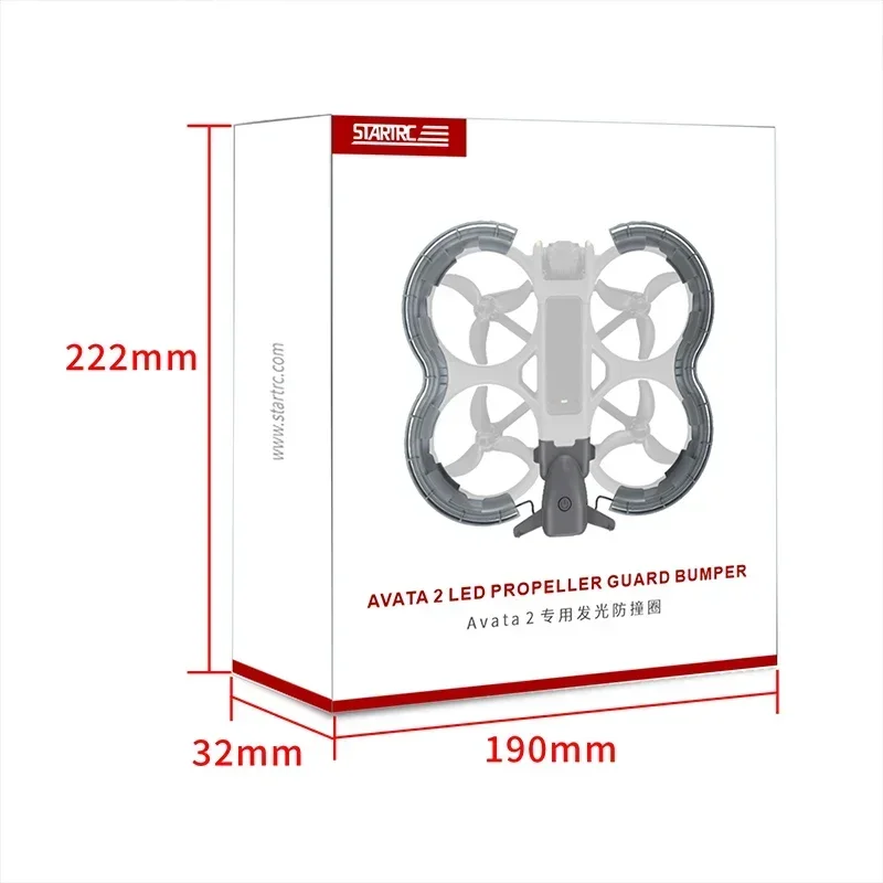 For DJI Avata 2 LED Propeller Guard Protector Rechargeable Luminous Anti-collision Ring Propellers Protective Bumper