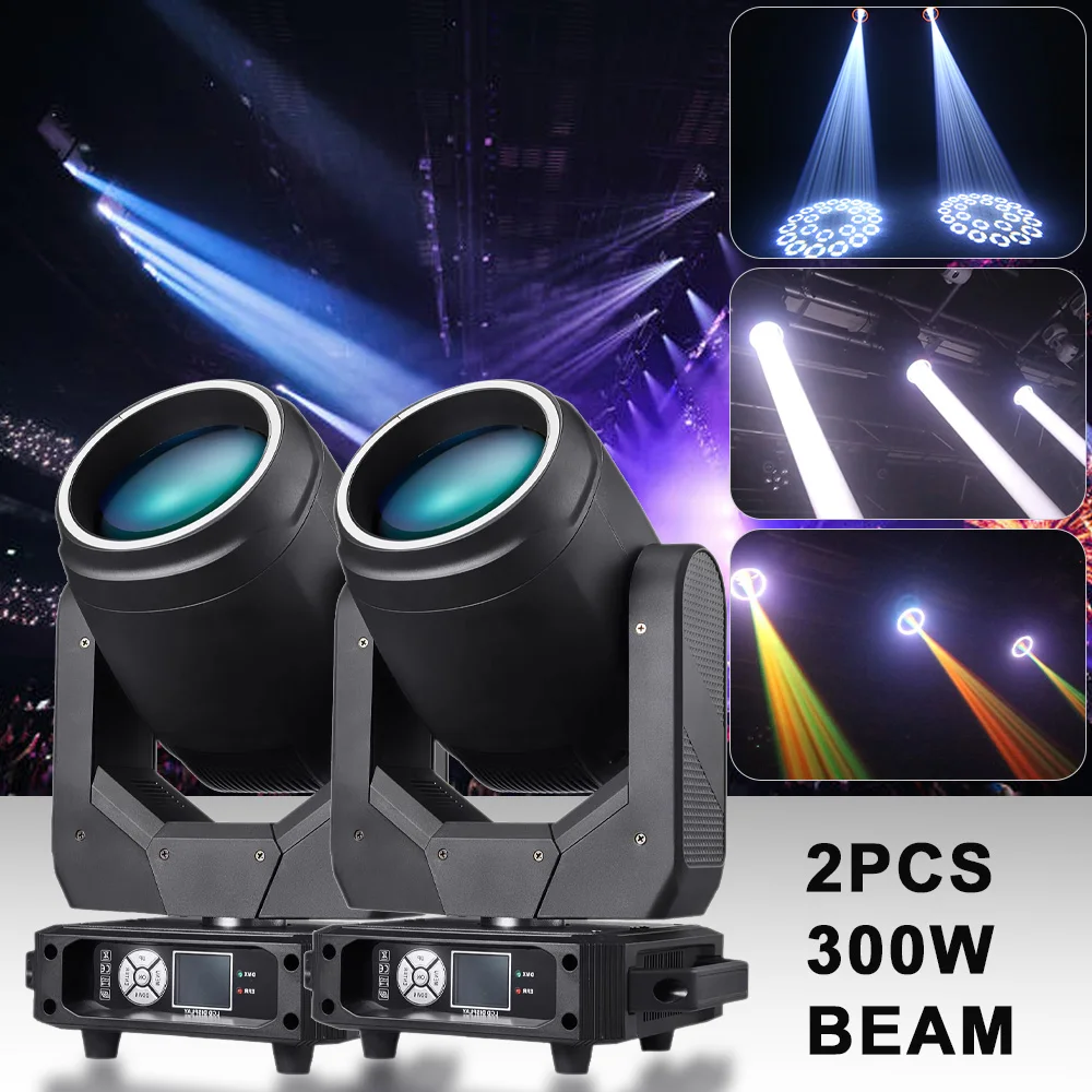 

2PCS 300W LED Beam Spot Moving Head MSD Ring Strip Rainbow Zoom Spot Effect For Wedding Concert DJ Disco Stage DMX512 Lights