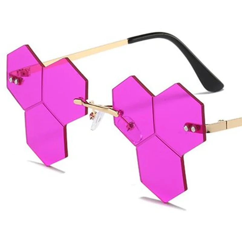 

Fashion Rimless Sunglasses Personality Irregular Sun Glasses Funny Goggles Masquerade Eyeglasses Ornamental