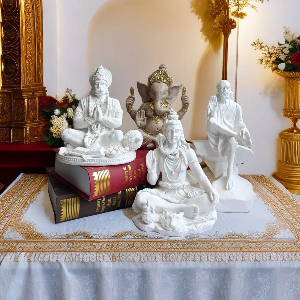Resina Indiana Ganesha Shiva God Statue Sai Baba Of Shirdi Scultura Lord Hanuman Buddha Indù Religioso Fengshui Home Decor