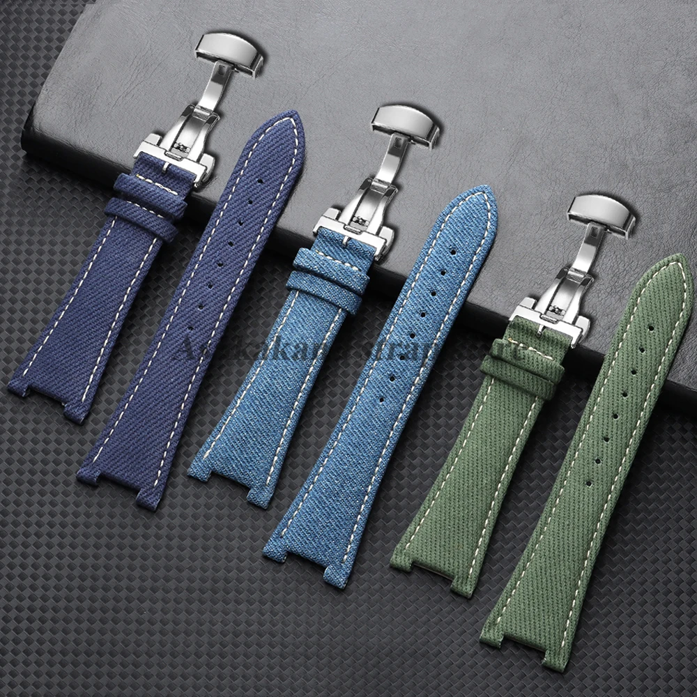 Luxurious Nylon Watch Strap with Butterfly Buckle - Concave Interface Design