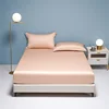 3pcs Set Bamboo Mattress Protector Fitted Sheet with Elastic Band Cooling Bedsheet 1000 Thread Count Anti-slip Mattress Cover 3