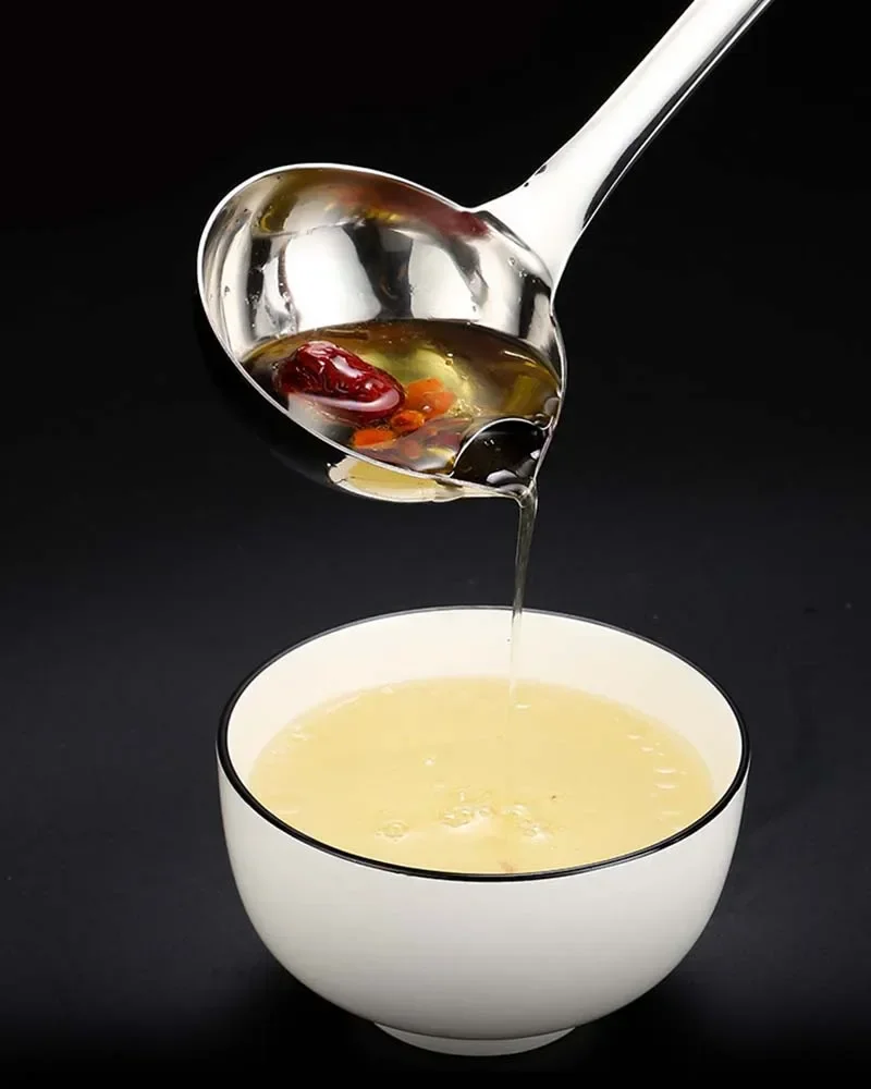 Description Picture 6 of itemBar Bubble Tea Yogurt Skimming Spoon Mesh Soup Silicone Folding Strainer Stainless Steel Colander Oil Food Saucepan Gravy Rice