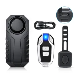 Advanced USB Rechargeable Anti-Theft Vibration Alarm with Remote Control & Waterproof Design, 113 dB Level (With horn)