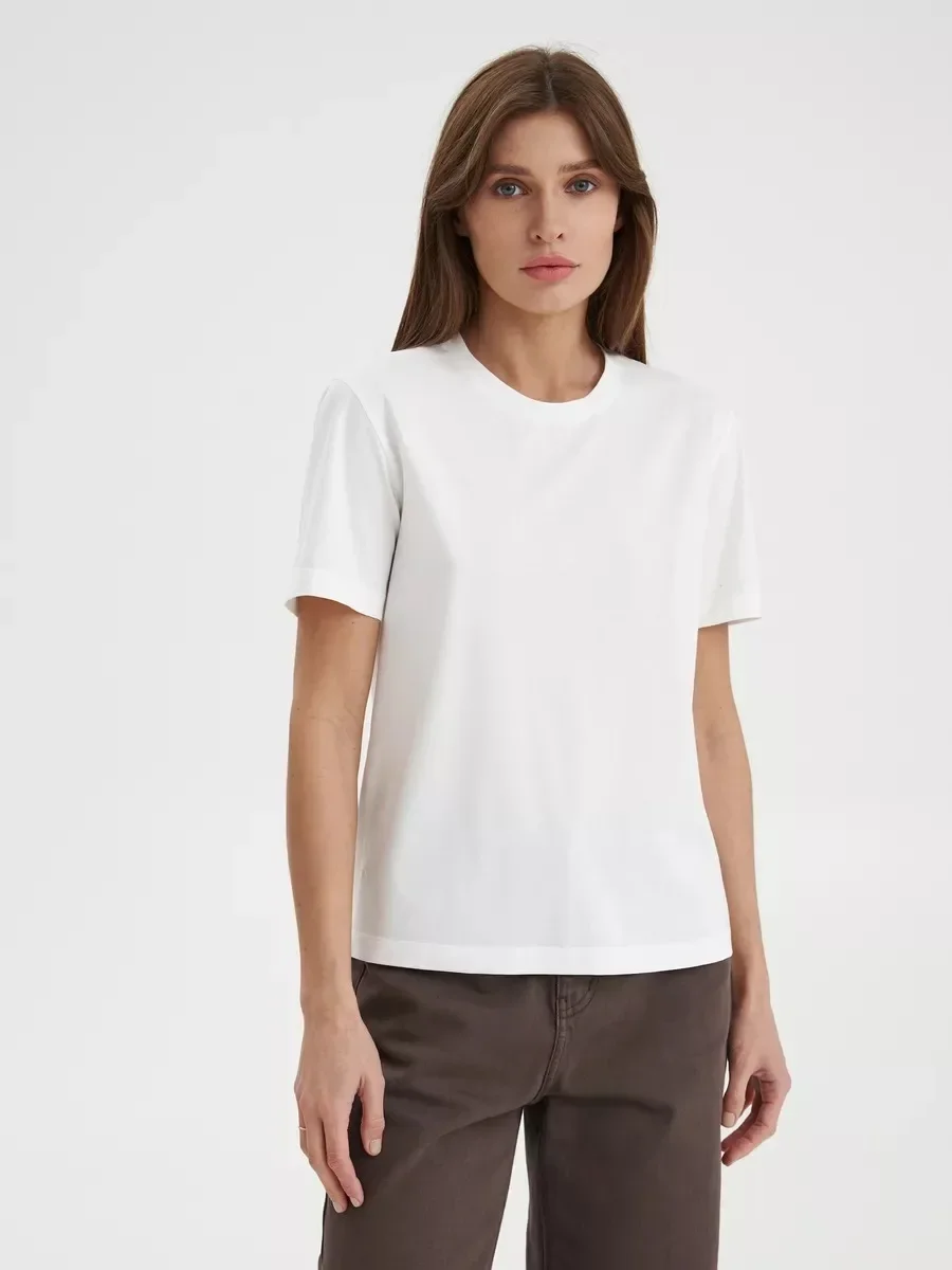 Cotton Summer Womens T-Shirt - Short Sleeve Loose Basic Top