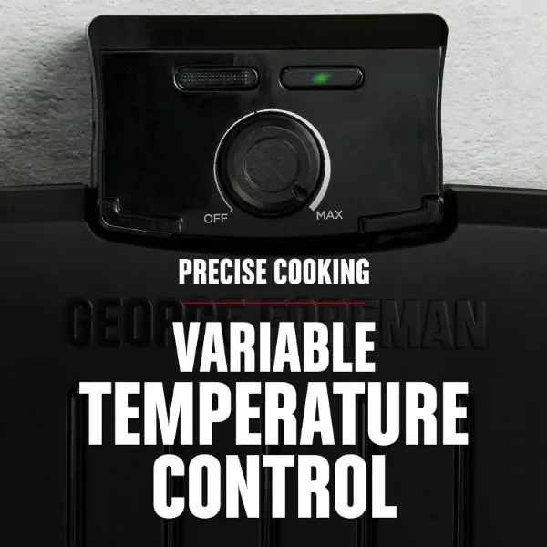 NEW GEORGE FOREMAN® Contact Submersible™ Grill, 5-Serving Grill - Adjustable Temperature Control, Black Plates 6