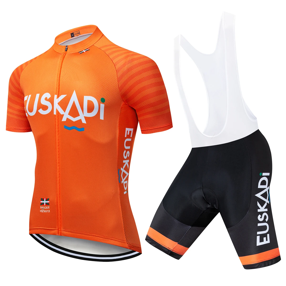 TEAM EUSKADI Cycling Jersey Set Orange 20D Bike Shorts Sets Mens cycling suit cycling jersey set