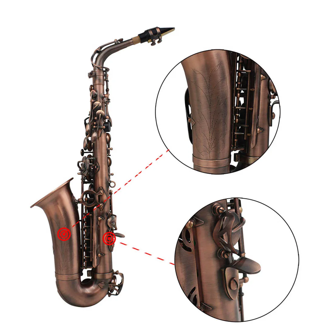 SLADE Retro Eb Alto Saxophone Abalone Shell Button Nickel Plated Carved Surface E Flat Instrument Sax With Accessories