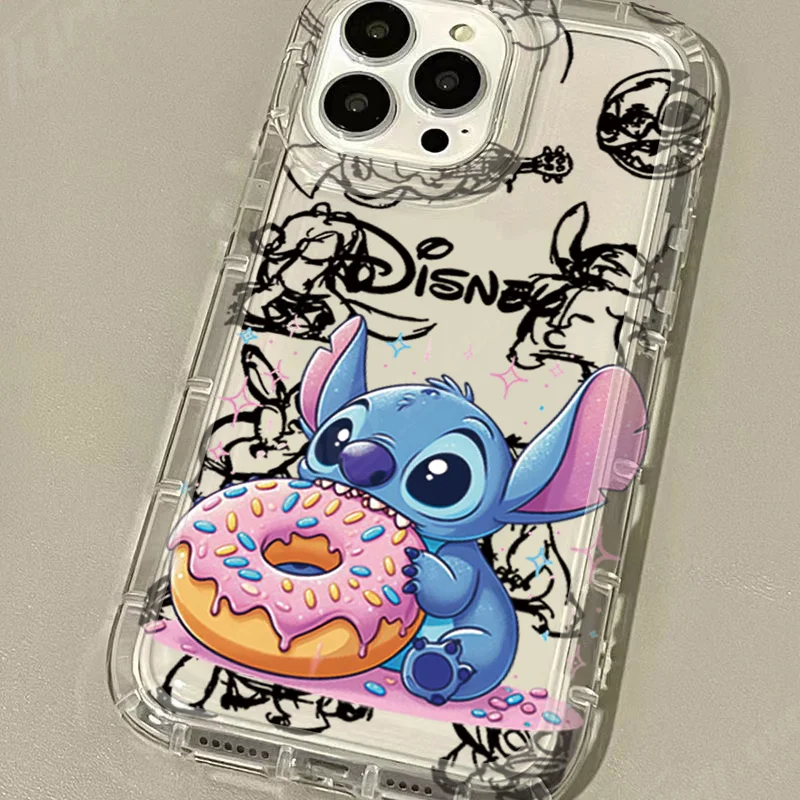 Funda de punto encantador de Disney para iPhone 15 14 13 12 11 Pro Max XR XS X 8 7 6 6S Plus SE 2020, funda protectora transparente con estampado para teléfono