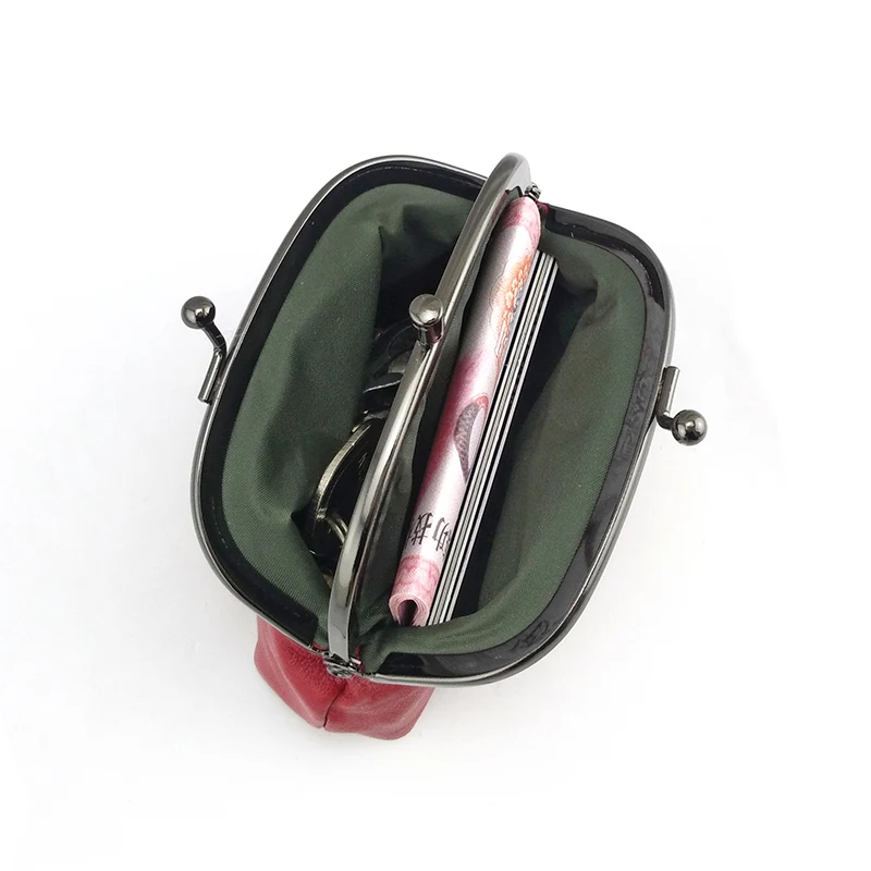 NICOLE & CO Original New Mini Genuine Leather Coin Purses Women Sheepskin Metal Hasp Zipper Small Wallets Card Change Money Bags