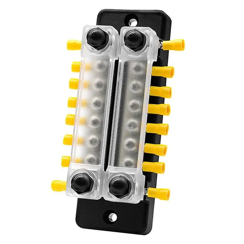 

Terminals Bus Bar 6-Way Terminal Distribution Block Busbar Solar Wiring Distribution Terminal Block Battery Bus Bar Junction Kit