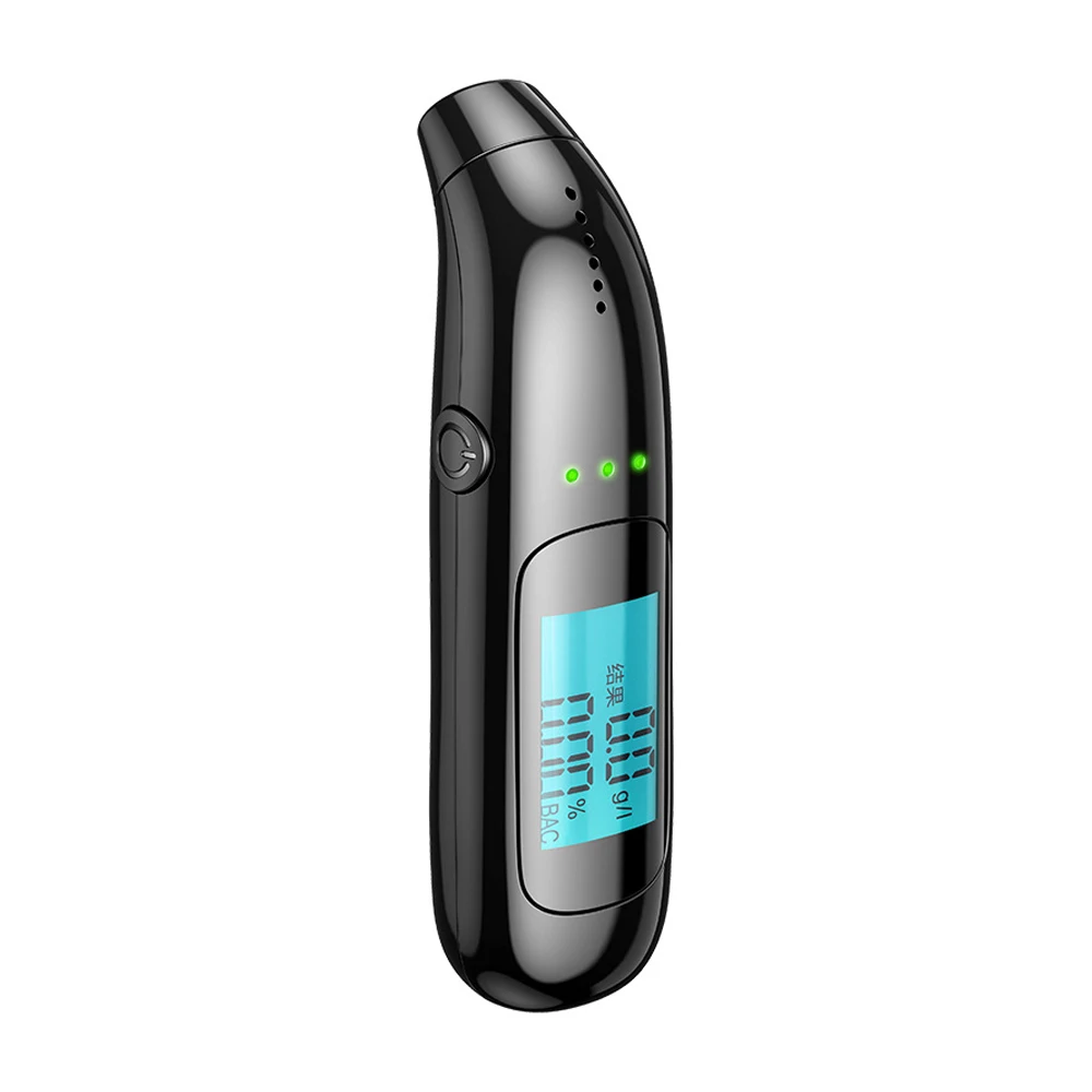 Alcohol Tester Professional Breathalyzer with Digital LCD Screen 3 Color Indicator Portable
