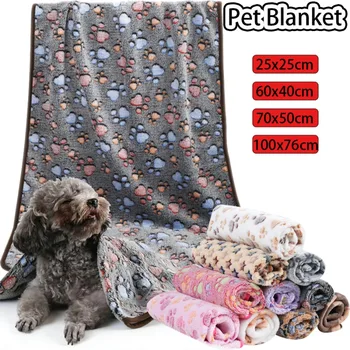 Morbida e soffice coperta per animali domestici di alta qualità Coperta per dormire per cani in flanella Modello con stampa zampa Tappetino per criceti Coperte calde e confortevoli per cani e gatti