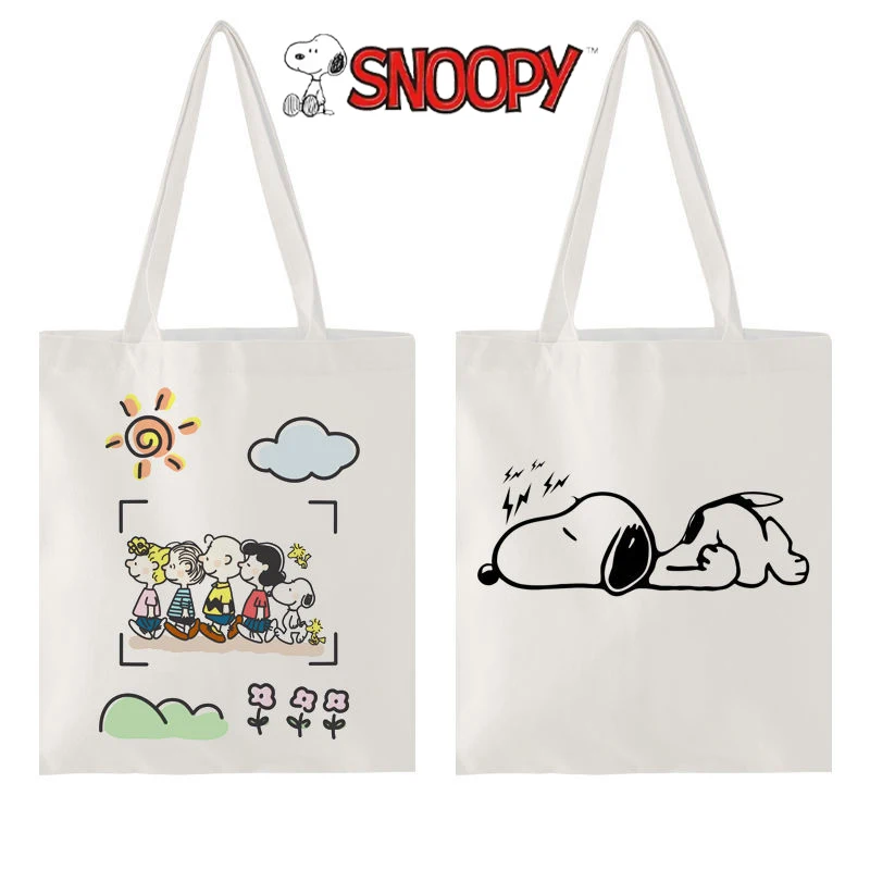 Bolso-de-Snoopy-reutilizable-para-mujer-bolsa-de-hombro-suave