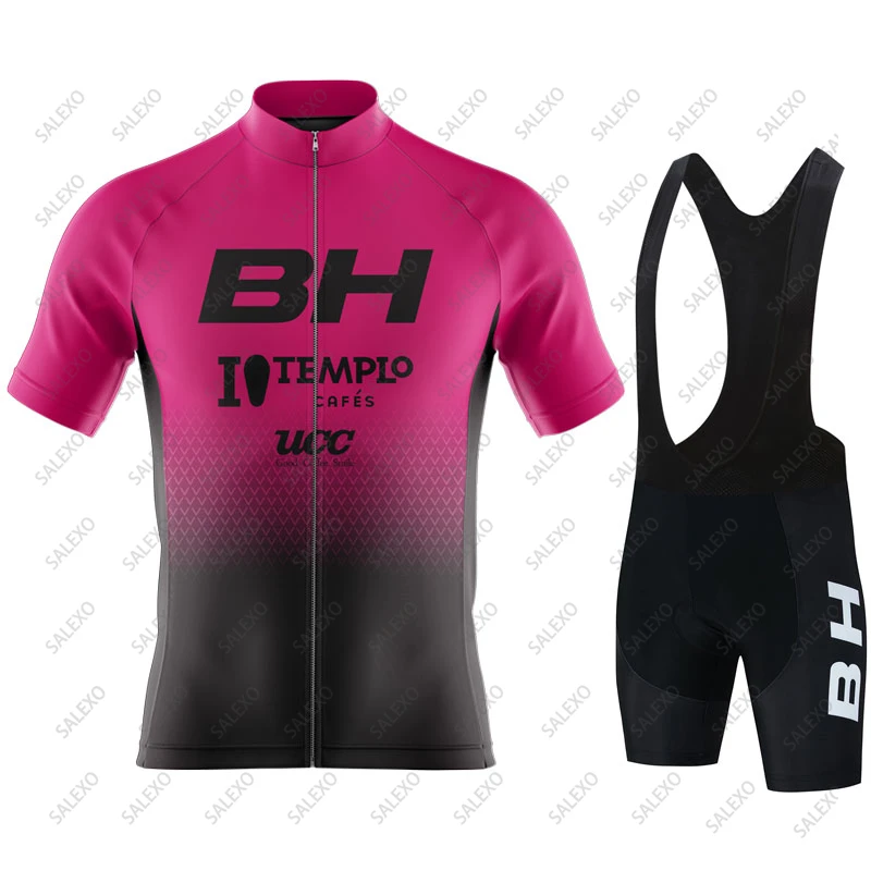 BH Summer Cycling Jersey Sets Men's Bicycle Short Sleeve Cycling Clothing Maillot Ropa Ciclismo Cycling Jersey Bib Shorts Suit