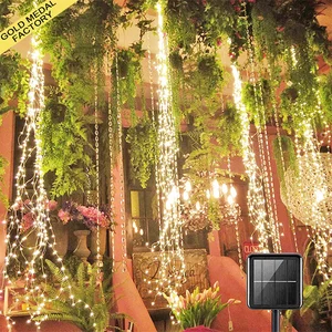 Outdoor 2Mx10 200LED Solar Vines Branch LED String Fairy Light Outdoor Garden Fence Tree LED String Fairy Branch Light