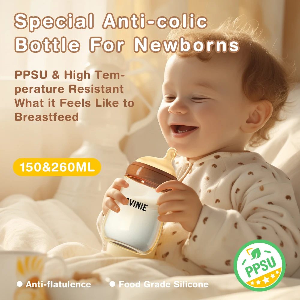 AVINIE Baby Bottles Anti-Choke Germany PPSU material Feeding Bottle Wide Caliber Imitation Breast Infant Nursing Bottle BPA Free