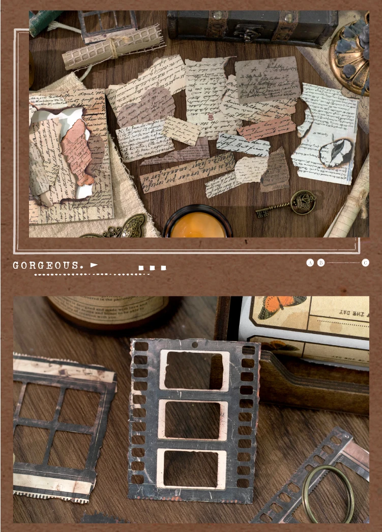 Journal GO 15 Stück ästhetische Aufkleber aus gebranntem, geschreddertem Papier, Scrapbooking, Tagebuch, Planer, Laptop, Gepäck, Gitarre, Tagebuch, DIY-Abziehbilder – Detail 9