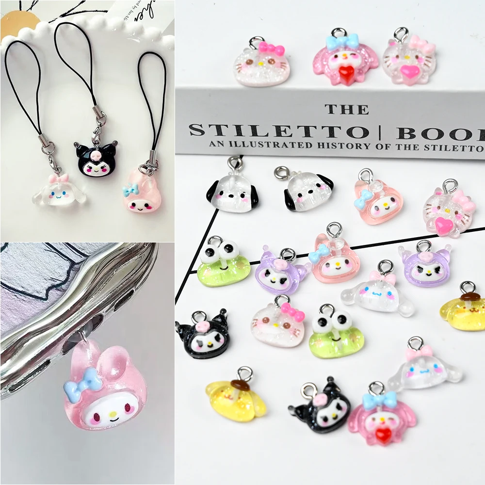 10/30/35/50pcs Sanrio Pendant Charms Kawaii Hello Kitty & Kuromi Resin Charms for DIY Jewelry - Bracelets, Keychains, Necklaces* 2
