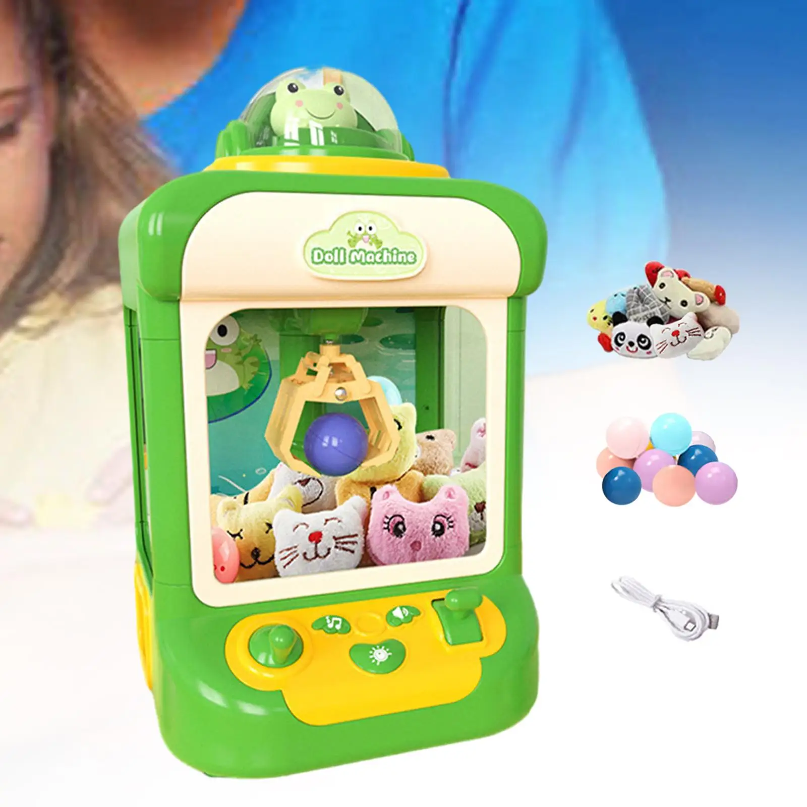 Claw Machine with Lights Sound Grabber Prize Dispenser Toys Mini Vending Machine 3