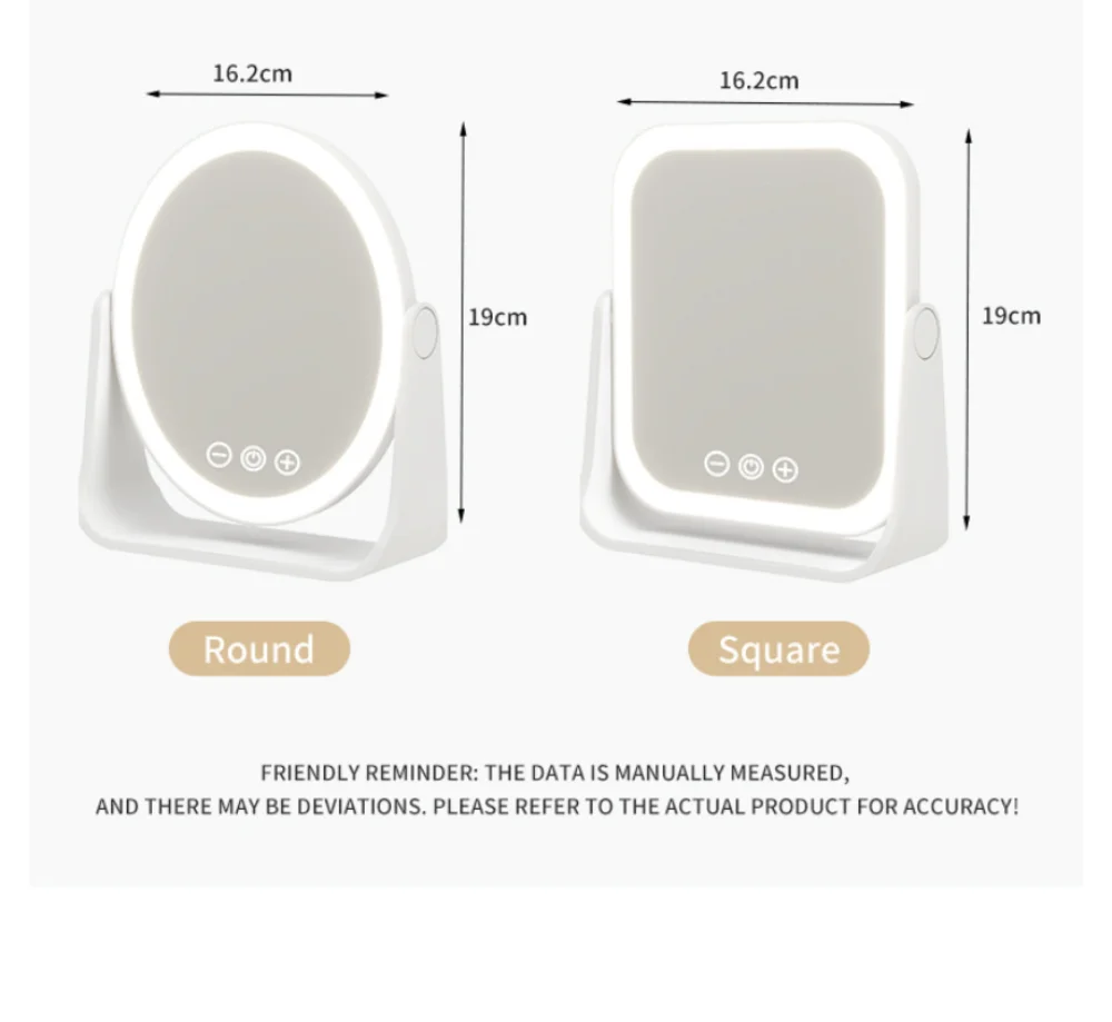 LED Makeup Mirror, Portable Flip Lighted Vanity Mirror with Touch Dimming, 3X Magnifier and Rechargeable Design for Desk