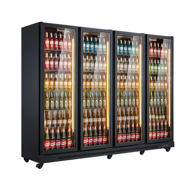 Luxury Double Door Wine and Beverage RefrigeratoWine and Beverage Refrigerator Three Door Upright Refrigerator