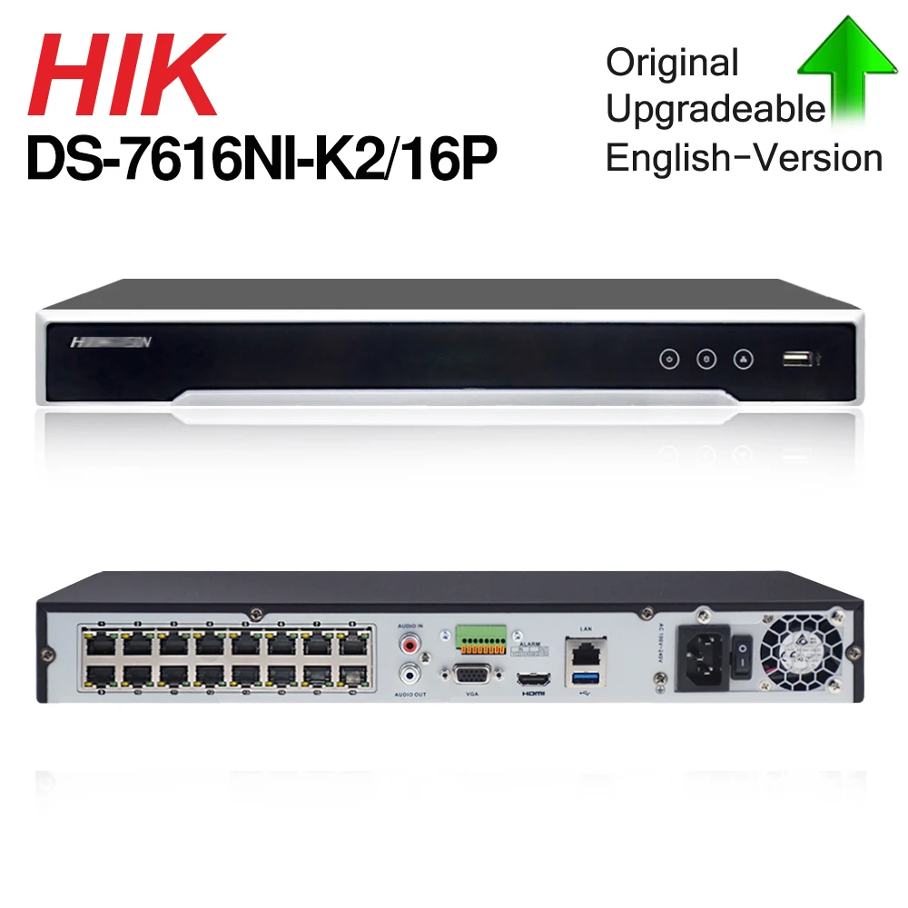 Hikvision Poe Nvr Ds-7616Ni-K2/16P 16Ch H.265 12Mp Poe Nvr Per Supporto Telecamera Ip Audio Bidirezionale Hik-Connect Sorveglianza Di Sicurezza