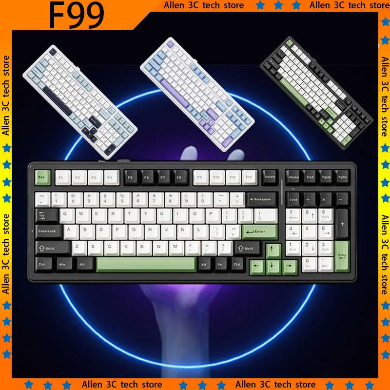 

AULA F99 Machanical Keyboard Wireless 5.0 Bluetooth 2.4G Gasket 3-Mode Full-Key Hot Plug 8000mah Gamer Laptop PC Gaming Keyboard