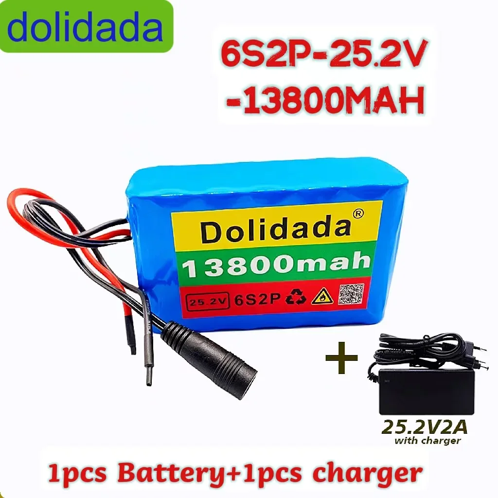 

Аккумулятор au lithium 6s2p 24V 13.8Ah 18650, 25,2 v 13800mAh, для велосипеда Электрический с BMS и зарядным устройством в комплекте