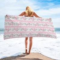 Pink Blooming Heirloom Rose Beach Towels Bath Towel  Inch Water-absorbent For Bathroom Customisable Souvenir Gift 1