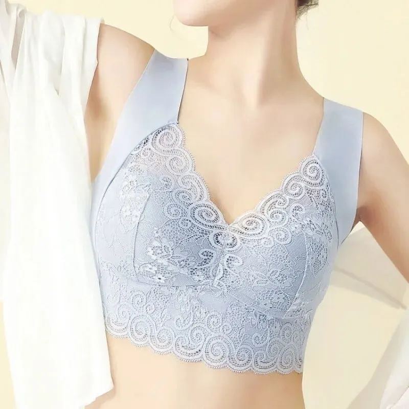 Women Lingerie Bra Lace Trackless Sports Thin Breathable Soft Comfortable Casual No Underwire V-Neck