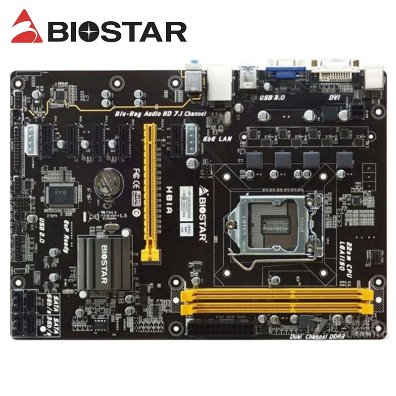 

Материнская плата H81 LGA1150 для материнской платы BIOSTAR H81A LGA 1150 DDR3 16G PCI-E 3,0 USB3.0 PRO 6GPU ATX