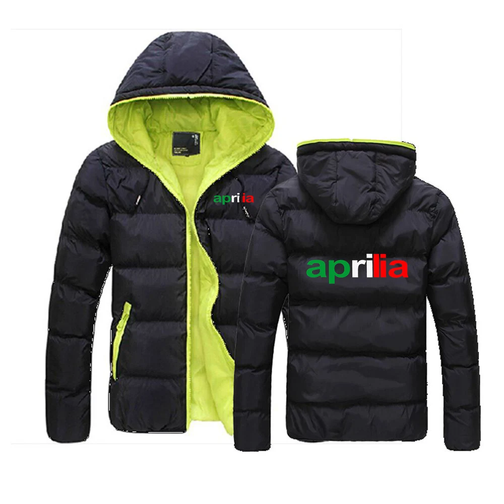 

2023 Aprilia Racing RSV4 Men's New Fashion Winter Print Coat Color Block Zipper Hooded Cotton Padded Warm Comfortable Jacket Top