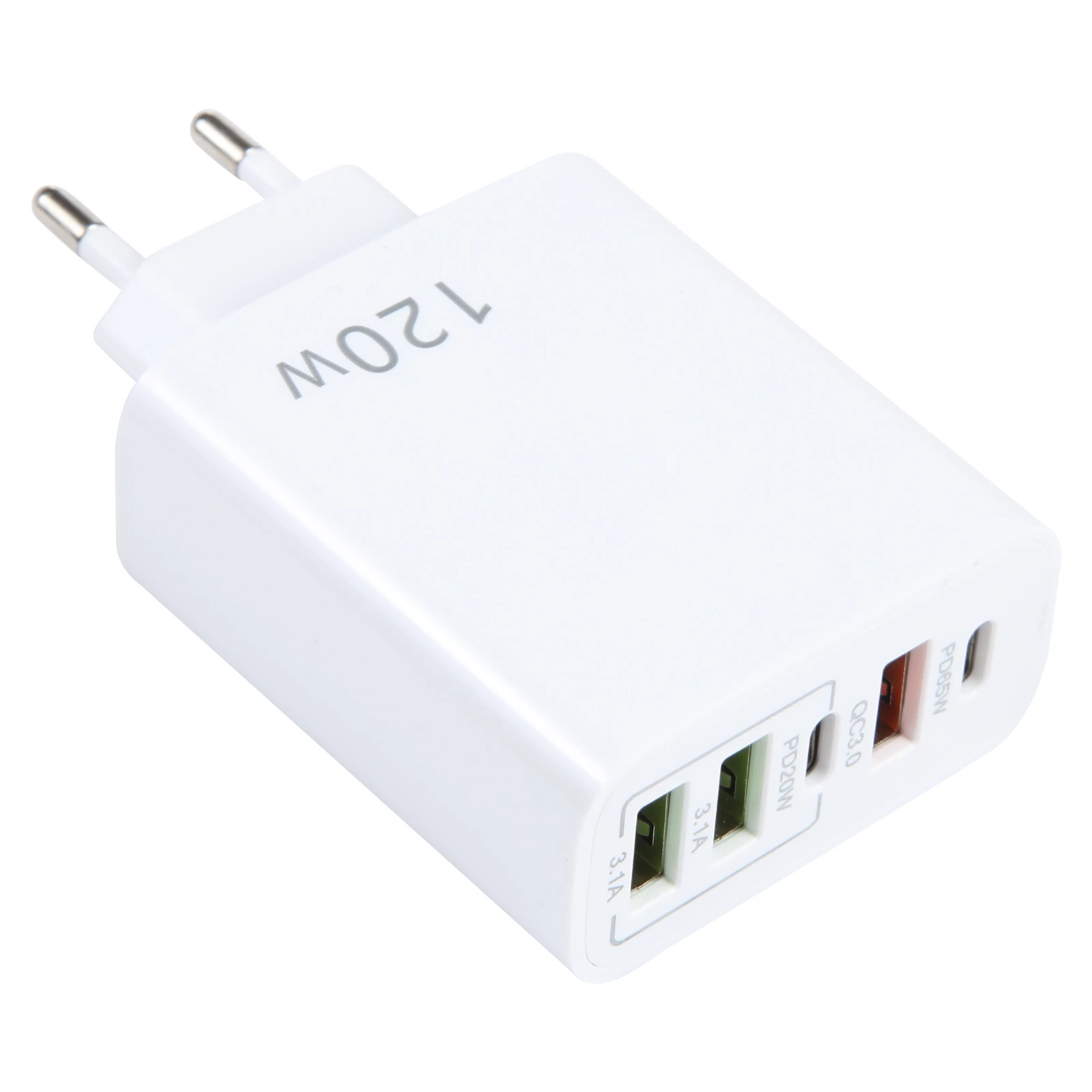 120W Dual PD Type-C + 3 x USB Multi Port Charger EU Plug