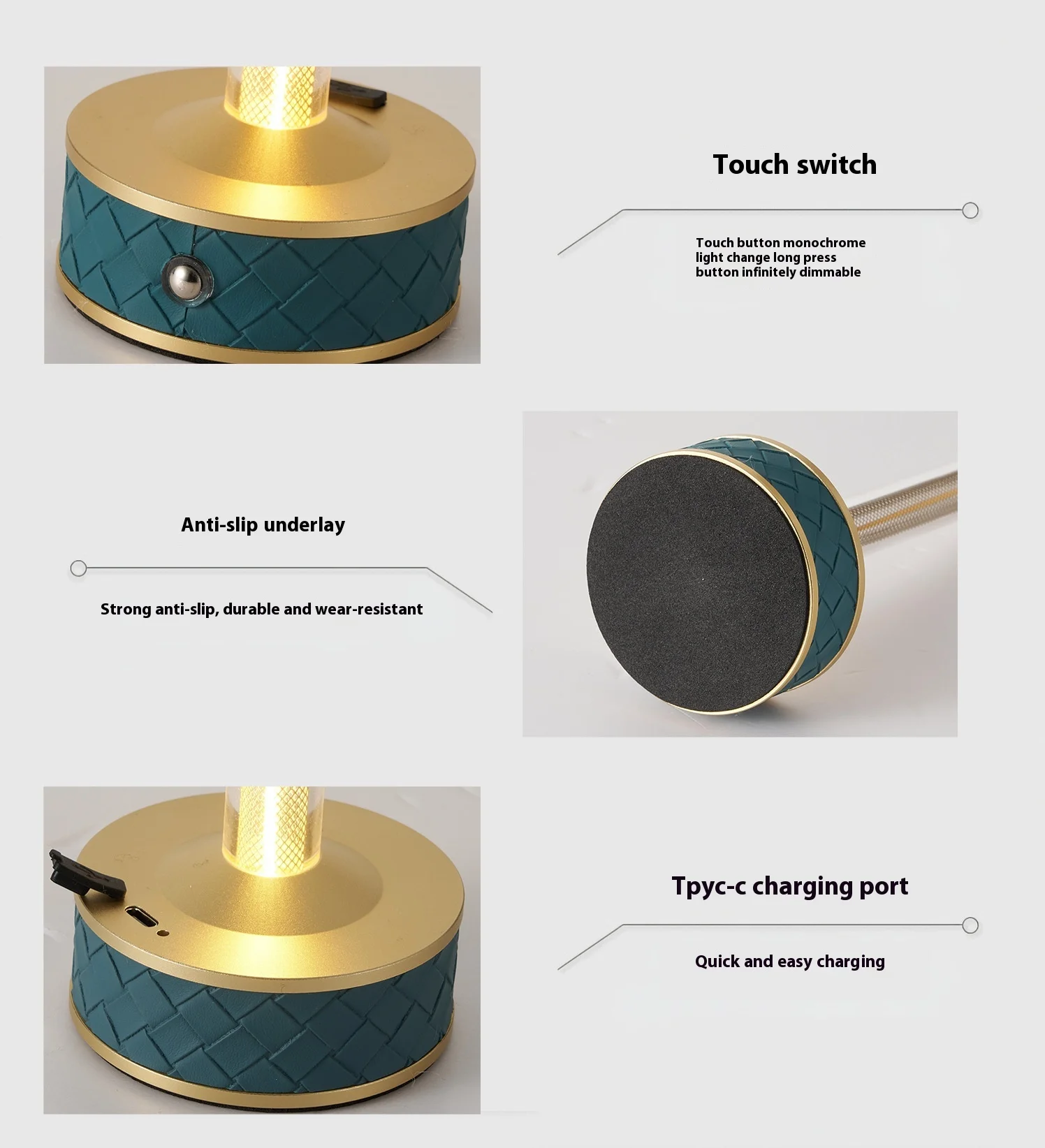 Minimalist Leather Candle Stand Lamp Rechargeable Stepless Dimming Outdoor Camping Light Night Light Indoor Night Light