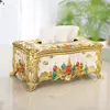 Creative European-style castle tissue holder storage box retro acrylic paper box high-end cafe home kitchen fashion paper box 3