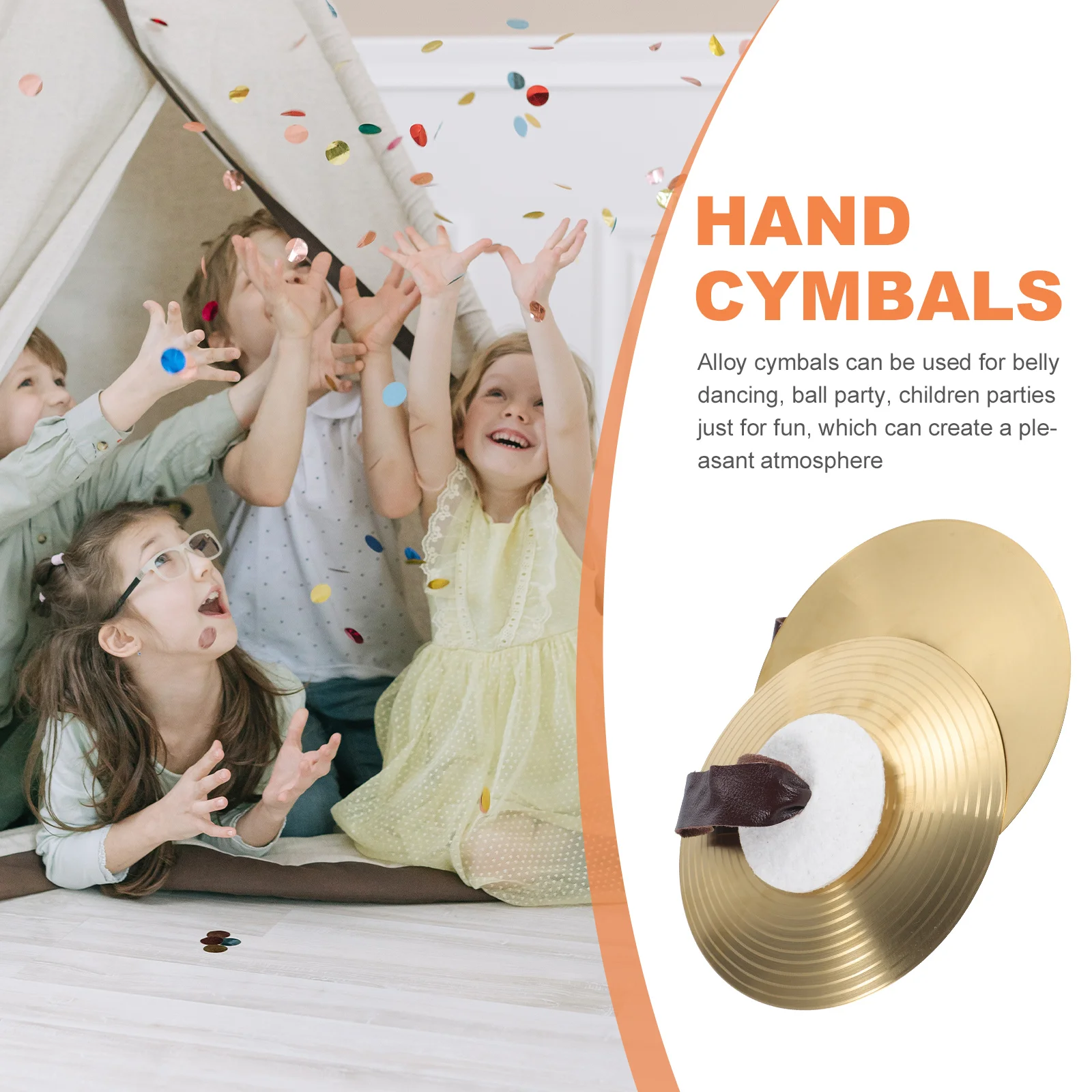1 Pair Of Small Alloy Hand Cymbals Performance Band Percussion Musical Instrument for Baby Kids Early Musical Developmental Toy tibetan cymbals